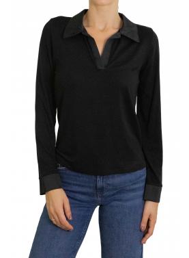Maglia con colletto tinta unita 